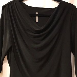 Last Tango Black Knit 3/4 Sleeve Dressy Top